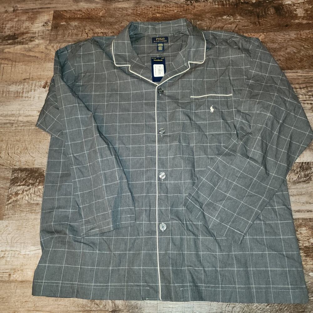 Polo Ralph Lauren Men's XL Check Pajama Shirt Cotton Long Sleeve NWT $55